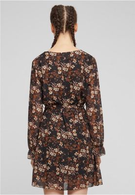 Damekjole i slå-om-look med blomstermønster