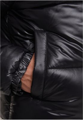 Shiny Puffer Jacket With Hood Jacka för herr – svart