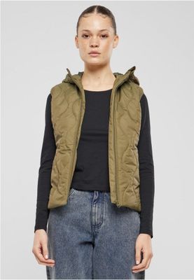 Women's lightweight quilted vest with hood