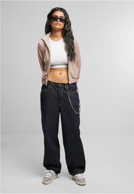 Ladies Short Velvet Track Jacket