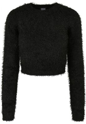 Ladies Cropped Feather Sweater