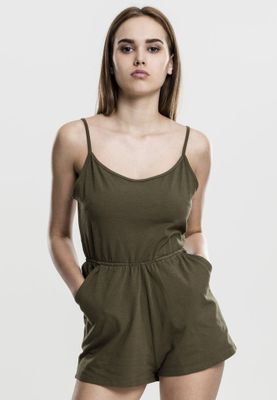 Jumpsuit with narrow shoulder straps
