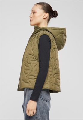 Women's lightweight quilted vest with hood