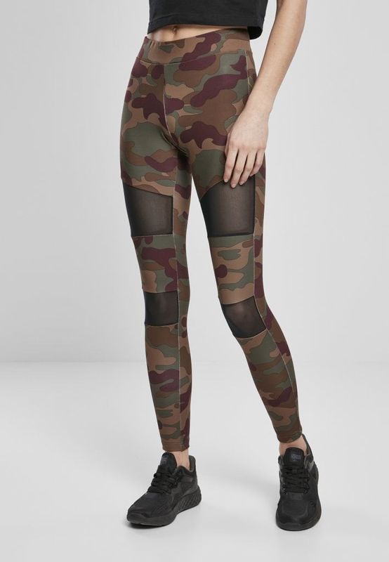 Camo leggings with mesh fabric redwood camo