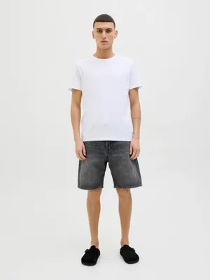 Svarta stonewash shorts för män