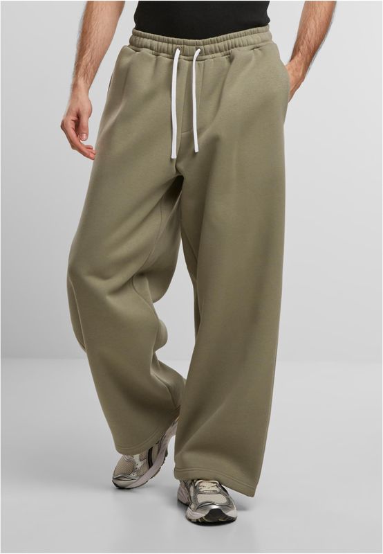 Fluffy Wide Leg Trackpants Byxor för Herr – Pale Olive