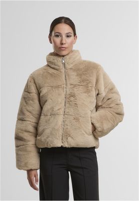 Faux Fur Pufferjacka för dam – Wetsand
