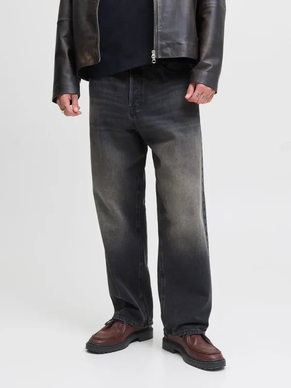 Svarta tvättade baggy fit jeans - ALEX