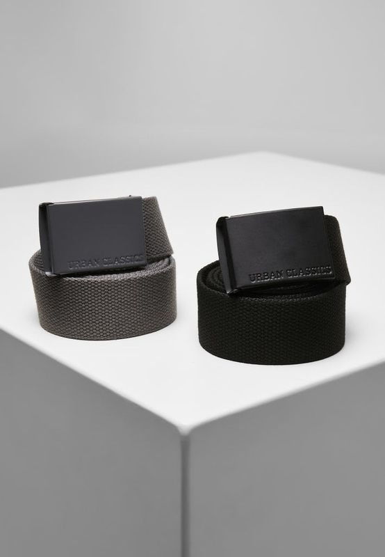 Colored Buckle Canvas Belt 2-Pack