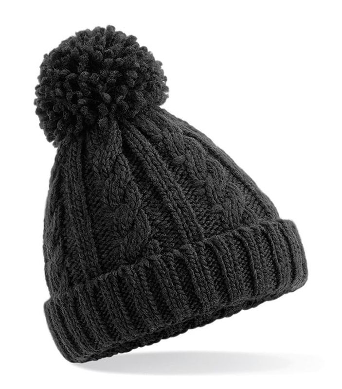 Strikket børnehat med pompon