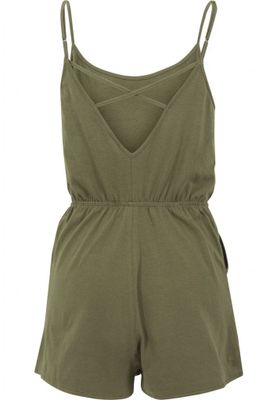 Jumpsuit with narrow shoulder straps