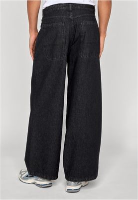 Jeans Pleated Jeans för herr – svart tvättad