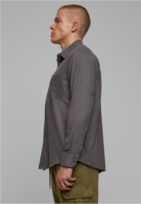 Solid -colored flannel shirt men