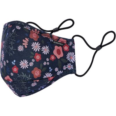 Face mask with carbon filter and floral pattern
