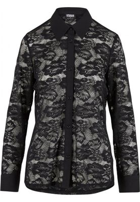 Mesh blouse with long sleeves