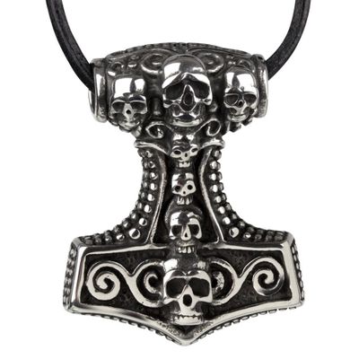 Thorshammer with skulls necklace