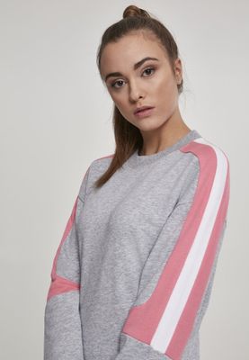 Grå sweatshirt med rosa arm dam