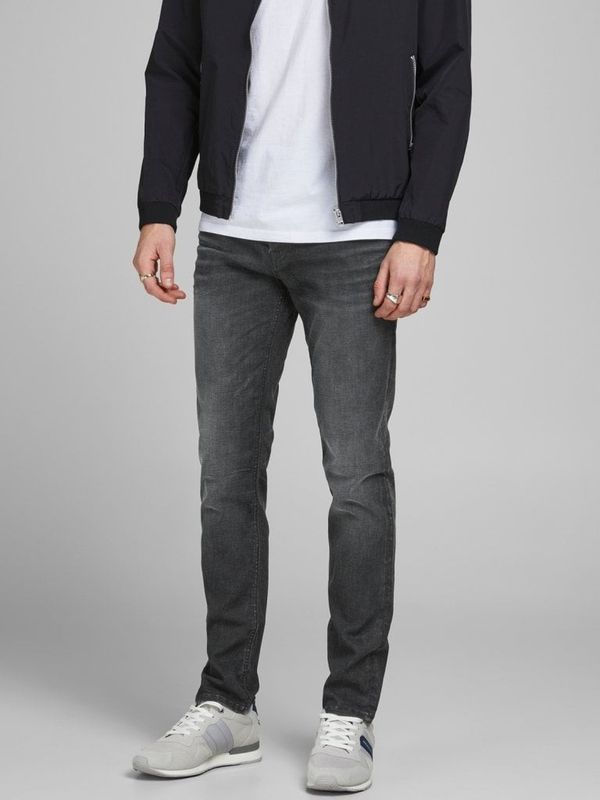 Mørkegrå straight slim fit jeans til mænd Tim