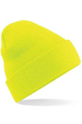 Yellow beanie in acrylic yarn