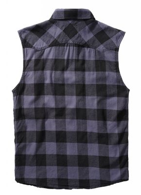 Sleeveless flannel shirt gray/black