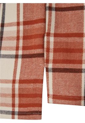 Long Oversized Checked Leaves Shirt