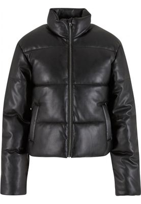 Ladies' puffer jacket in synthetic leather