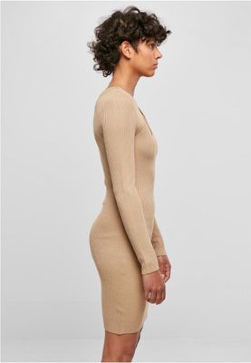 Ribbed dress with long sleeves