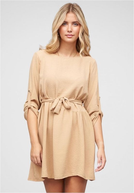 Beige turn-up kjole