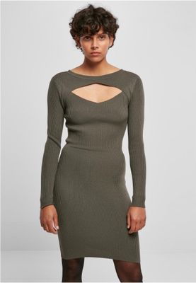 Ribbed dress with long sleeves