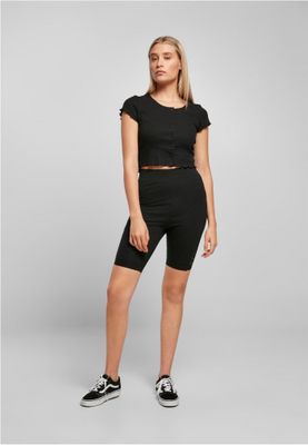 Short cycling pants with lace and high waist