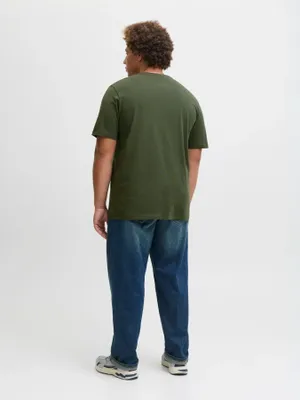 Grön T-shirt med tryck herr plus size – Jack & Jones