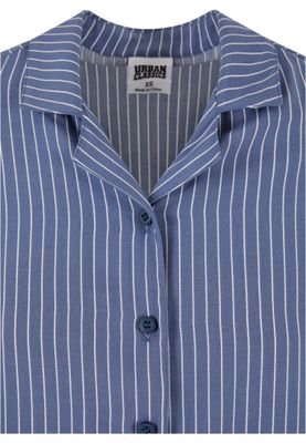 Kortärmad skjorta för dam– vintagebluepinstripe