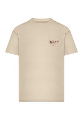 T-shirt för herr med logotyp bröst – vit sand