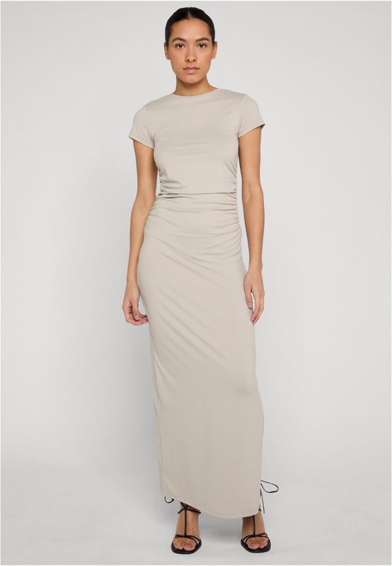 Klänning för dam med skrynkligt mönster – molnfärg