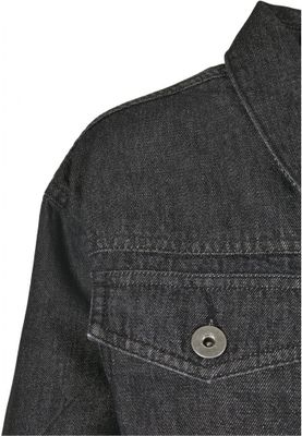 Black denim jacket in oversize model women