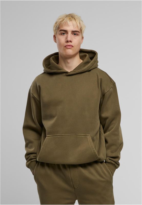 Huvtröja för herr med vintage oversize – warmkhaki