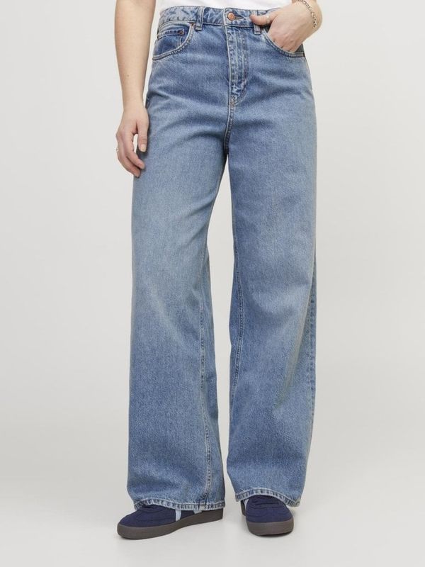 Högmidjade wide leg jeans dam