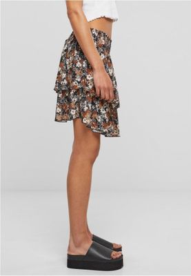 Mini skirt in 2 layers with floral print