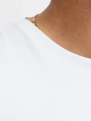 Vit T-shirt med tryck herr plus size – Jack & Jones