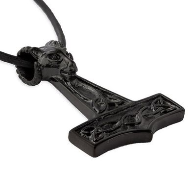 Svart torshammare halsband