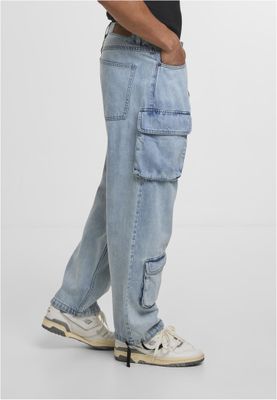 Multi Pocket Denim Cargo Byxor