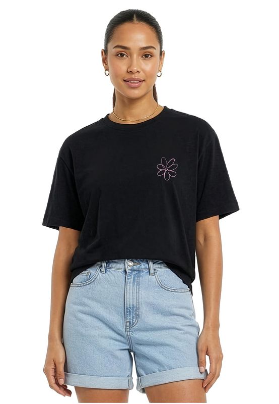 T-shirt för dam i bomullsjersey – svart