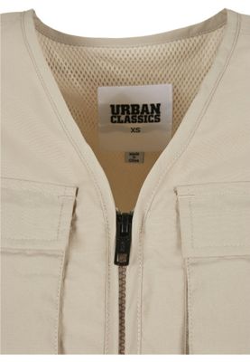Beige short vest lady