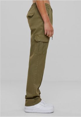 Ladies High Waist Twill Cargo Pants