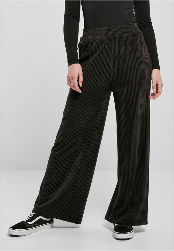 Ladies Velvet Rib Straight Sweat Pants
