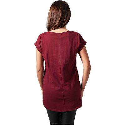Ladies Long Back Shaped Slub Tee