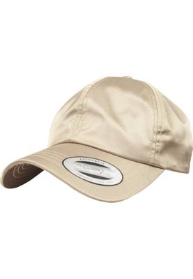 Low profile cap in satin fabric