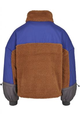 Three-tone teddy jacket for women