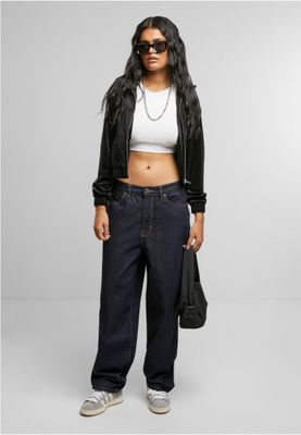 Ladies Short Velvet Track Jacket