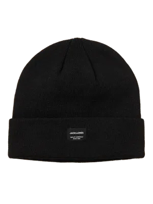 Svart ribbstickad mössa Jack & Jones